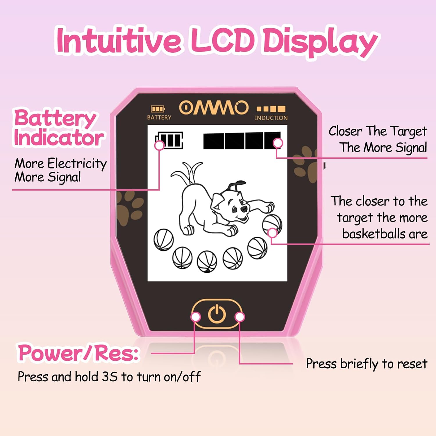 OMMO Metal Detector, Rechargeable Built-in Battery Kids Metal Detector with Funny LCD Display, Adjustable Metal Detectors for Kids with IP67 Waterproof 6.5” Search Coil for Exploring Outdoor
