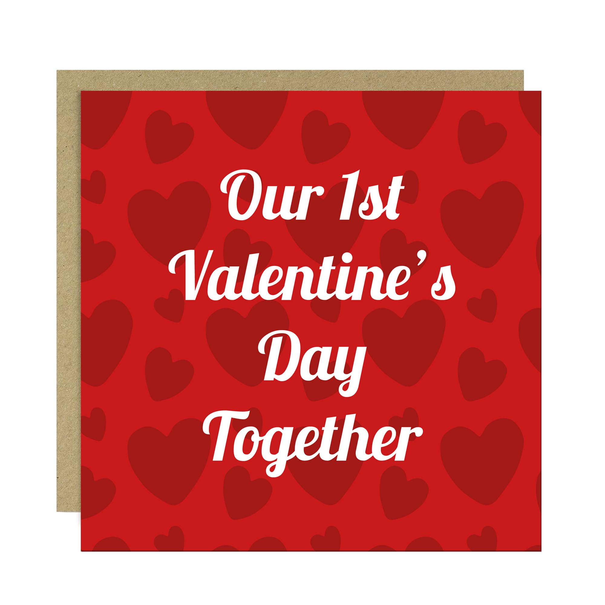 RED OCEAN Our 1st Valentines Card For Her Him, 14x14 Card With Kraft Envelope, Valentines Day Card For Boyfriend, Valentines Card For Girlfriend, 1st Valentines Day Card