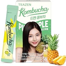 TEAZEN - Pineapple Kombucha - Instant Fermented Probiotic Tea - 10 Bags - Sugar Free Vegan Low Calorie - Tropical Korean Drink Blend with Prebiotics