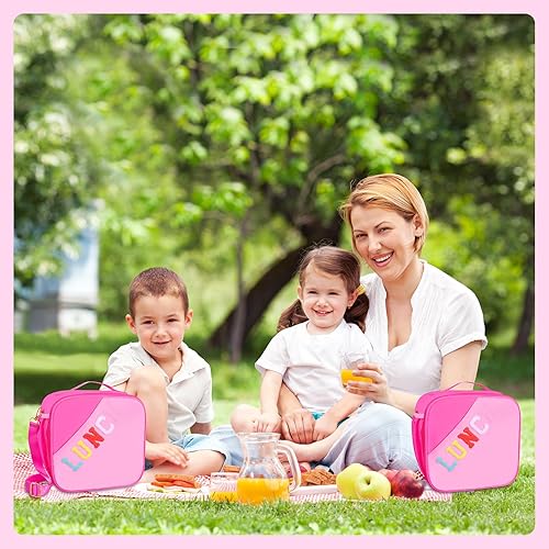 Miniatura 6 de Bolsa de almuerzo aislada para niños con correa ajustable, lonchera reutilizable a prueba de fugas para niñas, bolsa de almuerzo escolar preparada