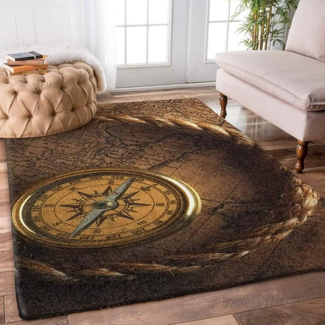 Amazon.com: SATIGI Old Vintage Compass Map Rope Rug Area Rug Rug Living ...