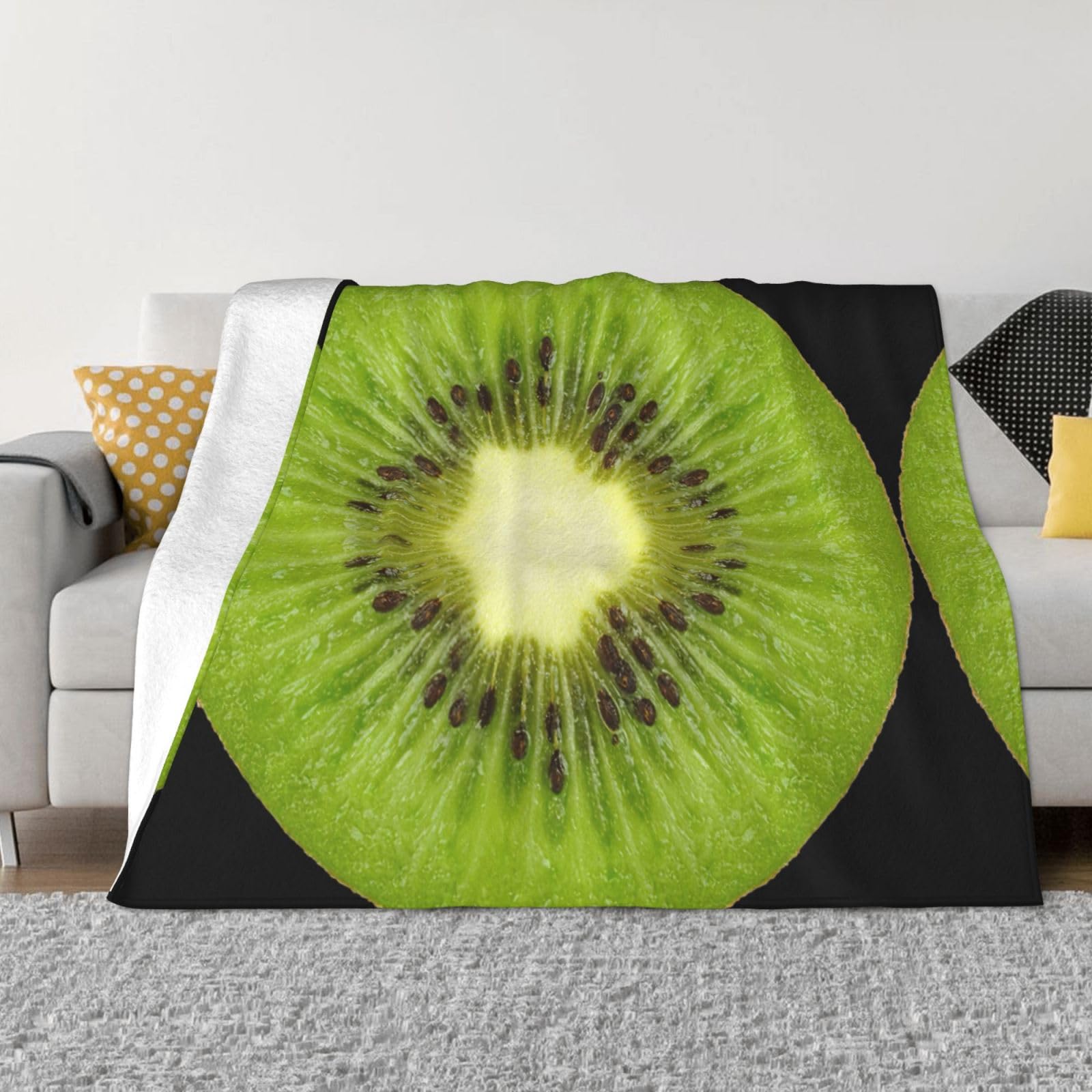 Plaid flanelle kiwi contre le froid sur le canapé ou au lit