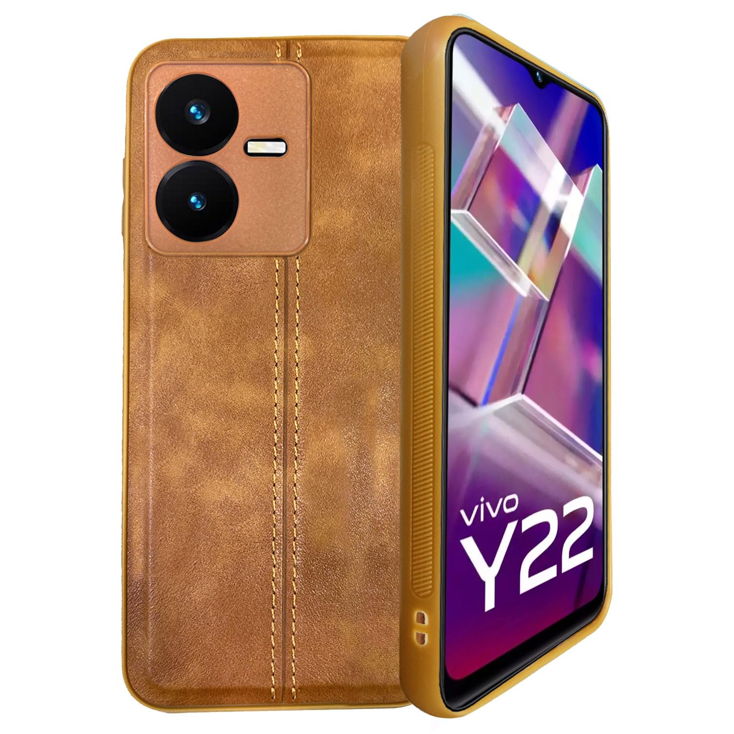A rtistque Premium Thread Leather Back Cover Case for Vivo Y22 | Drop Protection | Smooth Grip | Raised Camera Edges - Brown (B0CDCHPD3F) Amazon Price History, Amazon Price Tracker