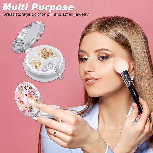 Miniatura 6 de Aiawoxc Pastillero, bonita pastillero de viaje para bolso, a prueba de humedad, pequeño pastillero a prueba de humedad, dispensador portátil