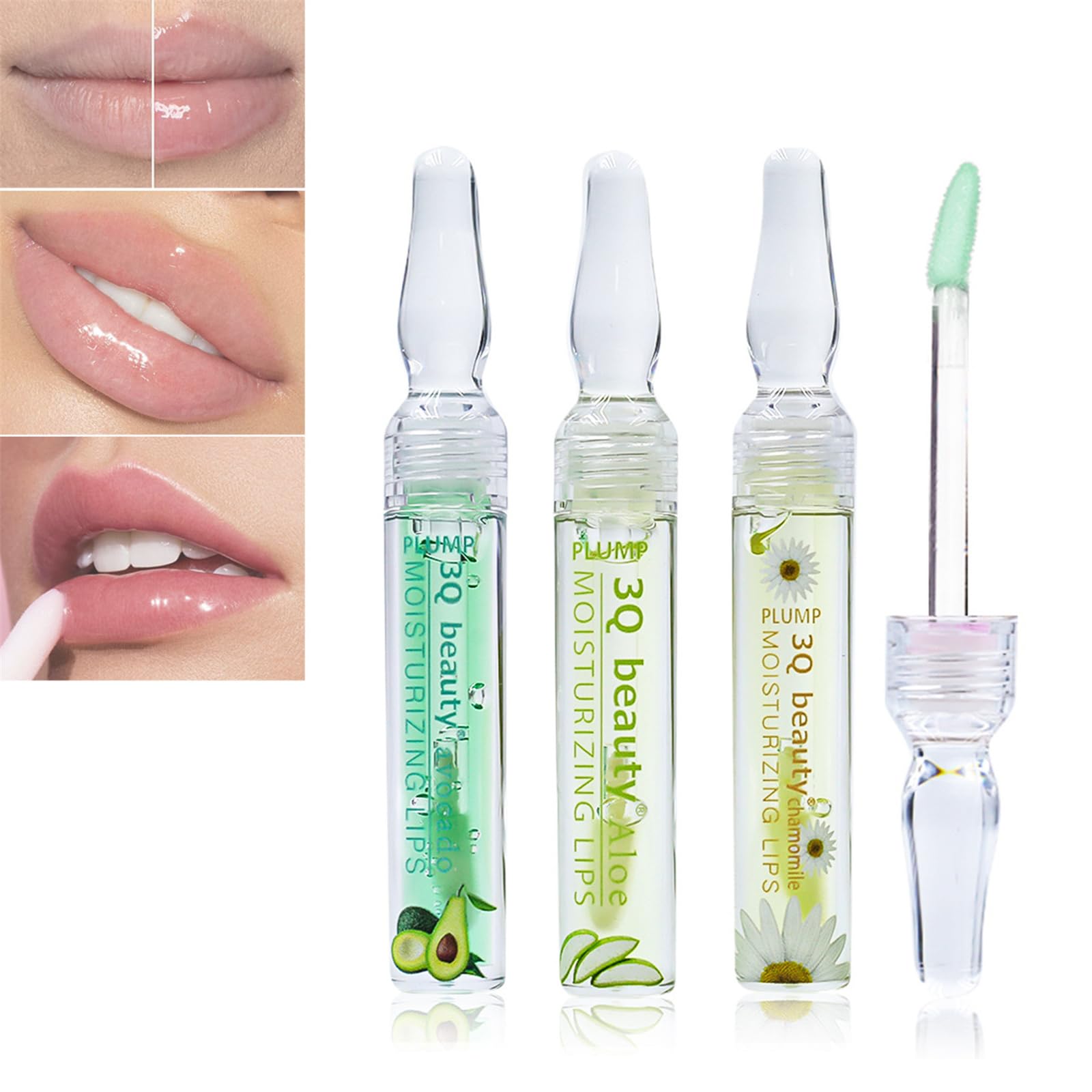 Mikabila Lip Balm (01)3pcs Rellenador de Labios,Plant Lip Enhancer Bálsamo para dar Volumen a Los Labios,Realzador de Labios para Labios llenos e Hidratados Dar Volumen, Lifter Gloss