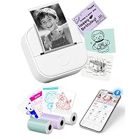 Mini Stampante Portatile - T02 Mini Photo Printer con 3 Rotoli di Carta