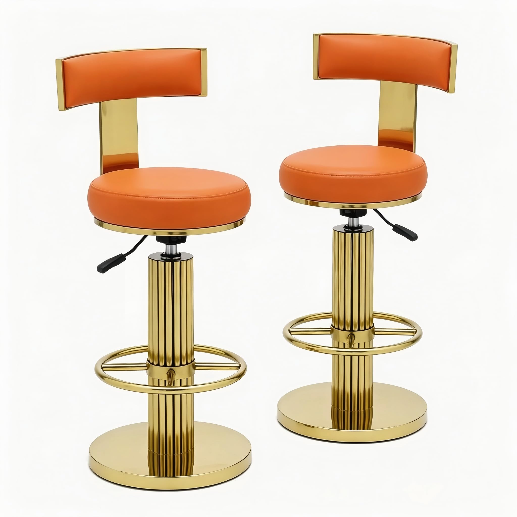 FUNROLUX Adjustable Swivel Bar Stools Set 2 Kitchen Counter Height Stools