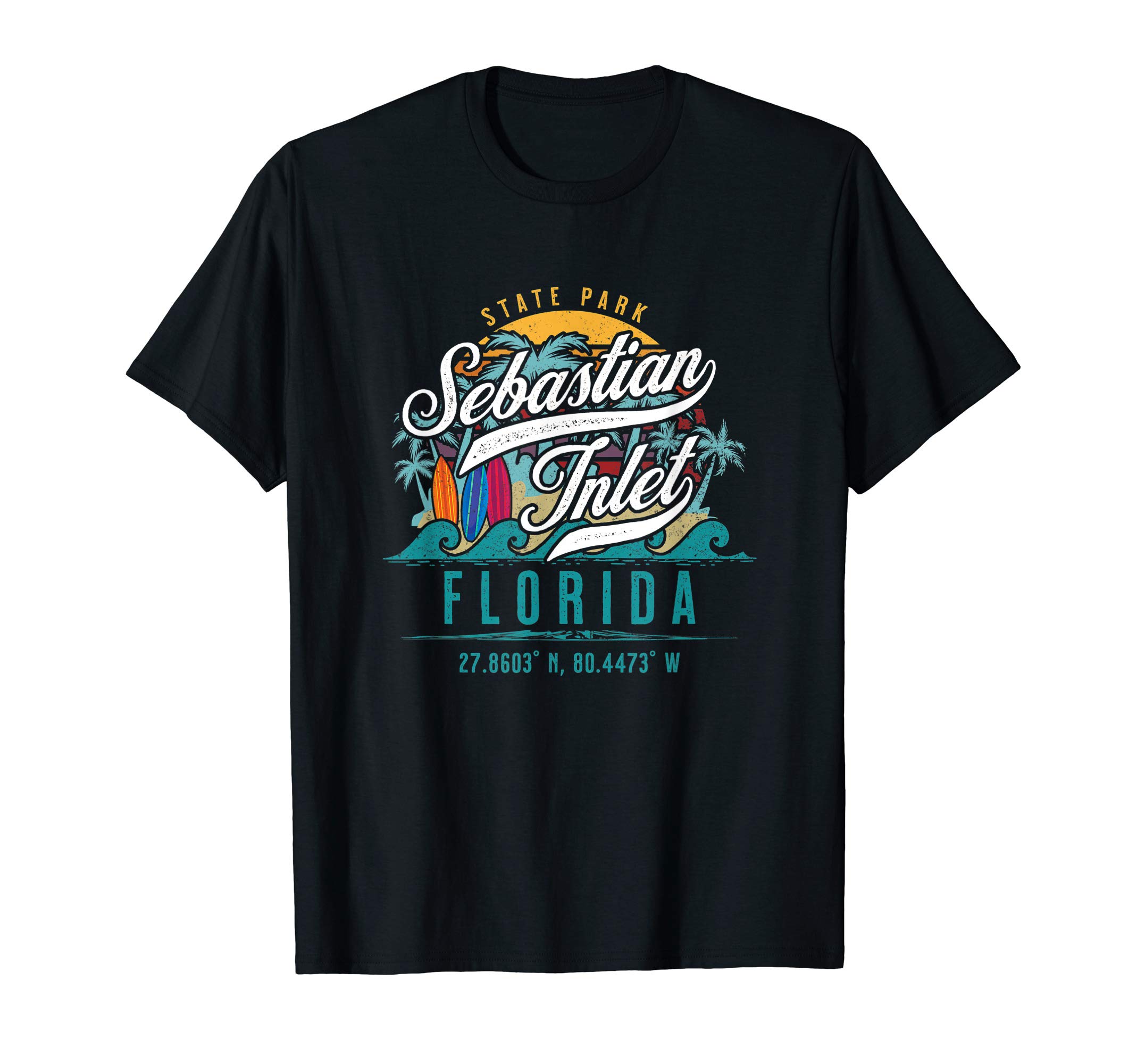 Retro San Sebastian State Park Florida Surf Sunset Vacation T-Shirt