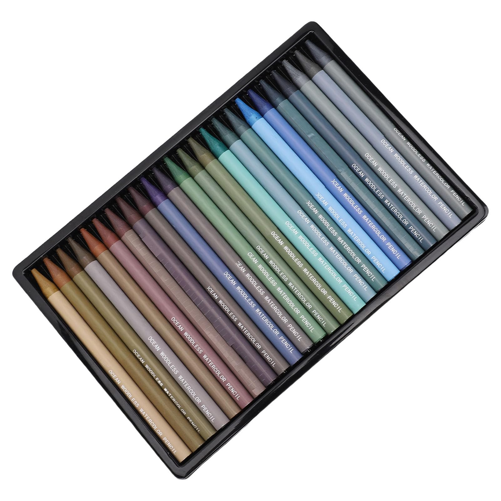 Ensemble de crayons de couleur sans bois, 24 crayons de couleur multifonctions portables, pigments à base d'huile, en vrac, pour le dessin