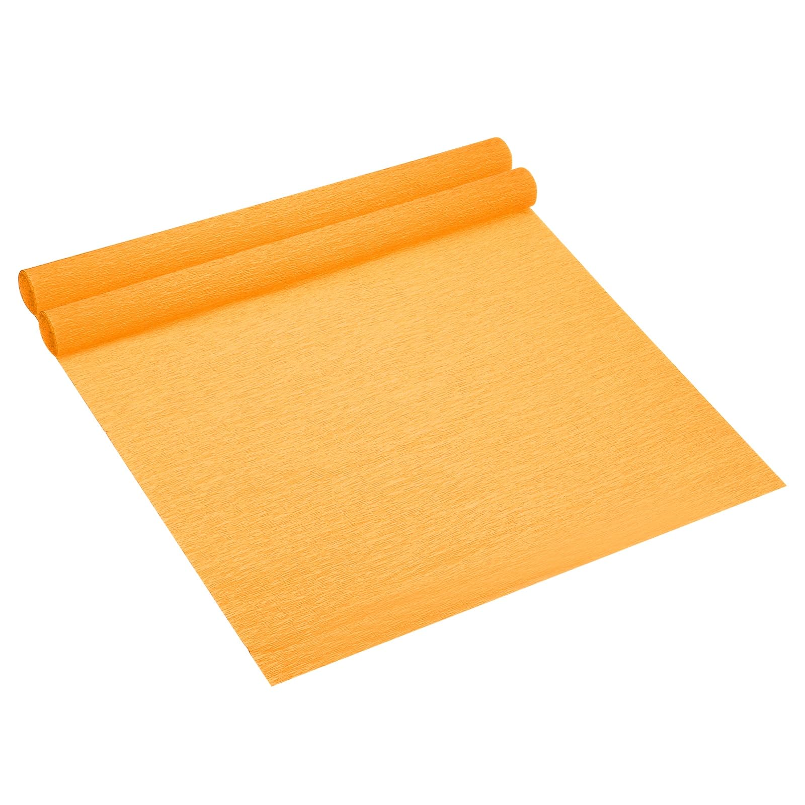 PATIKIL 8.2ft Crepe Paper Roll, 2 Rolls 20" Width Soft Paper Streamer Sheet for Flower Wrapping, Party Birthday Wedding Ceremony Various Large Festivals Decoration, Orange Yellow