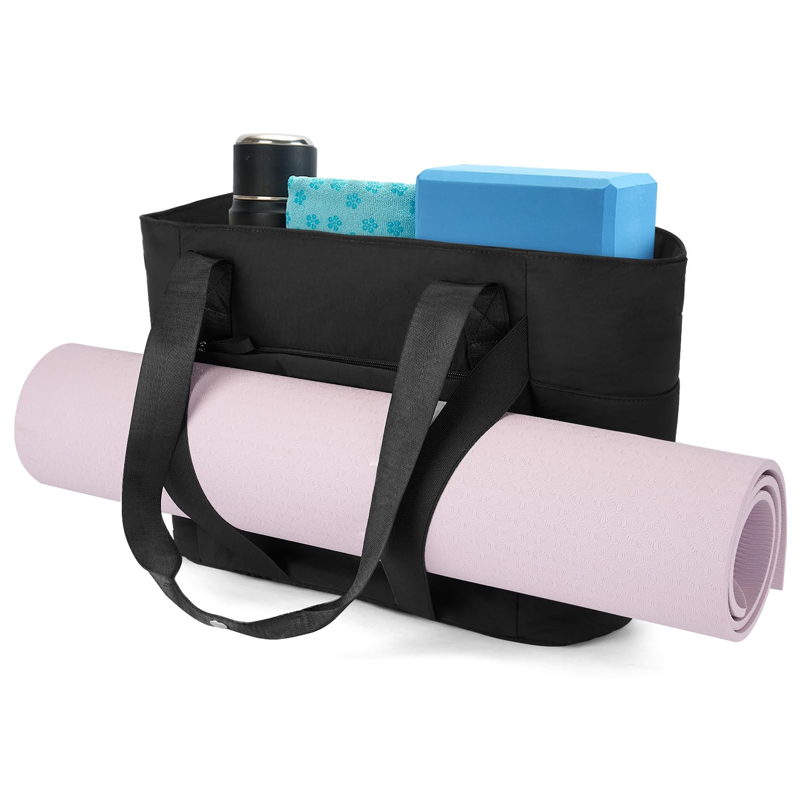 Axcone Sac de Transport Matelassé pour Femme Sport Fitness Yoga avec Sangles Tapis Voyage