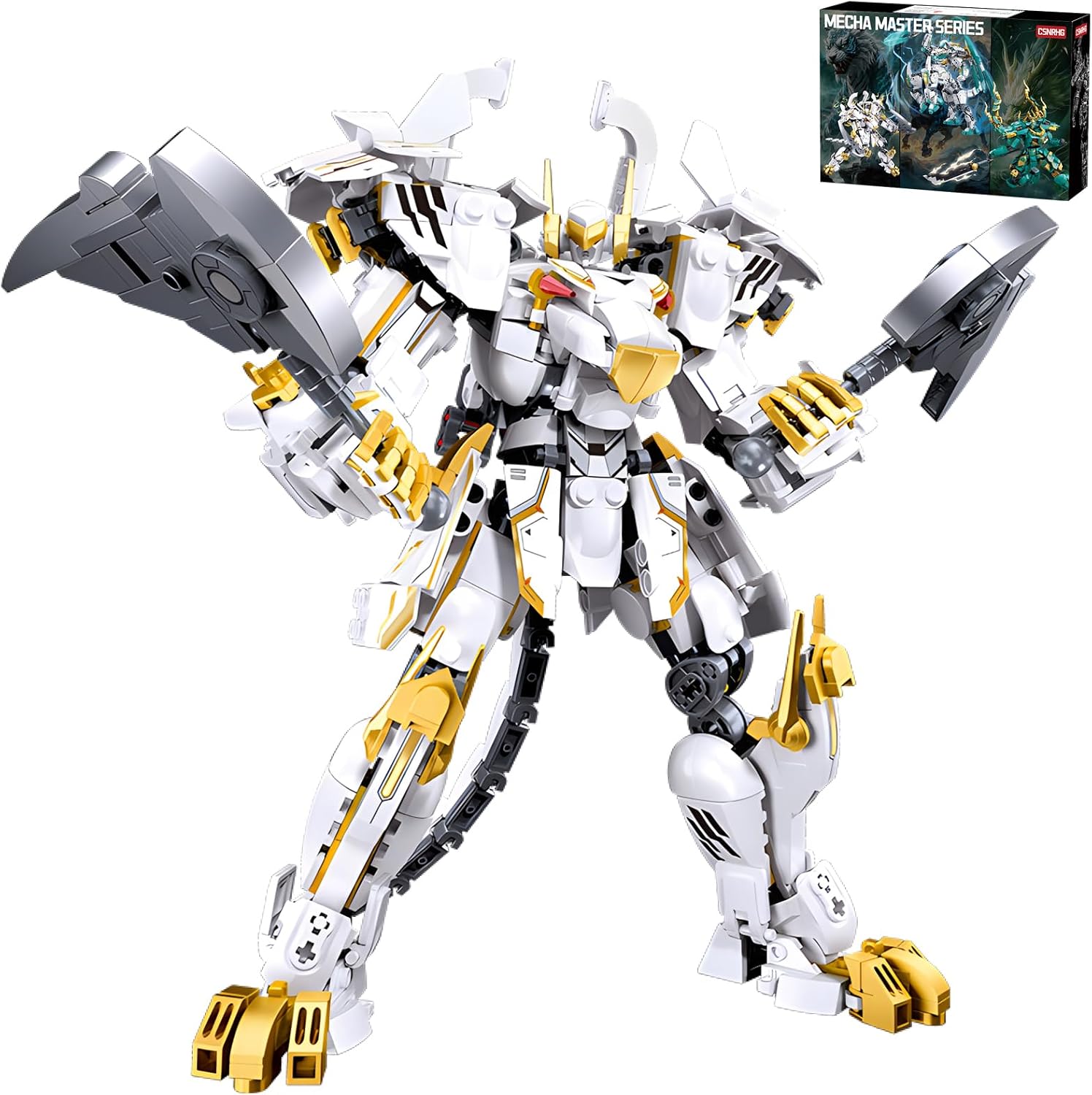 CSNRHG White Tiger Samurai mech Robot Model with Double Axe Head