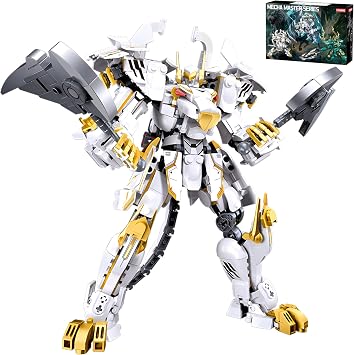 CSNRHG White Tiger Samurai mech Robot Model with Double Axe Head Building Blocks Toy Set Mythical Birthday for Age 8+ Children Adults Teens 679 Pieces