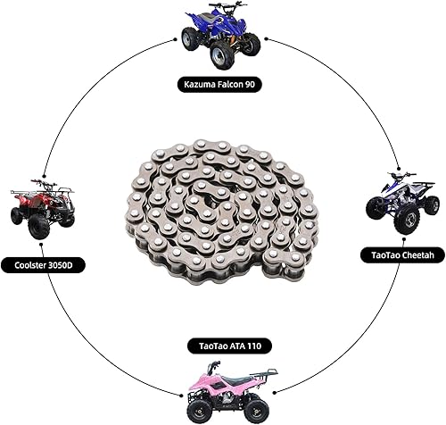 Miniatura 2 de KAMIER 25H 62 enlaces de arranque de cadena para 70cc 90cc 110cc 125cc TaoTao ATA Kazuma Falcon Coolster Mountopz Lifan Vitacci Ice Bear Sunl