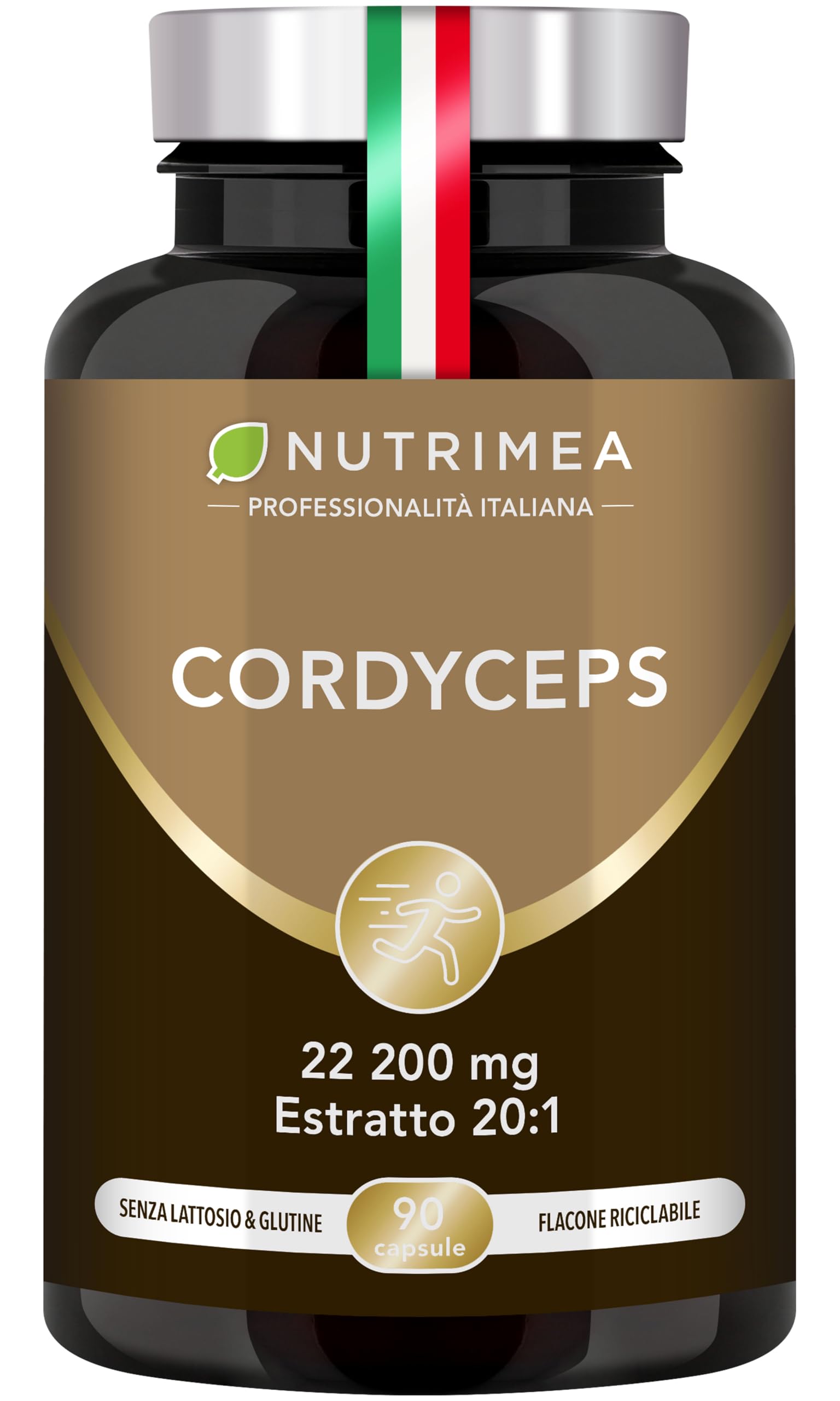 Cordyceps Sinensis | 22200 mg (Estratto di Micelio 20:1) | 100% Naturale | Energia, Resistenza e Immunità | 90 Capsule | Nutrimea