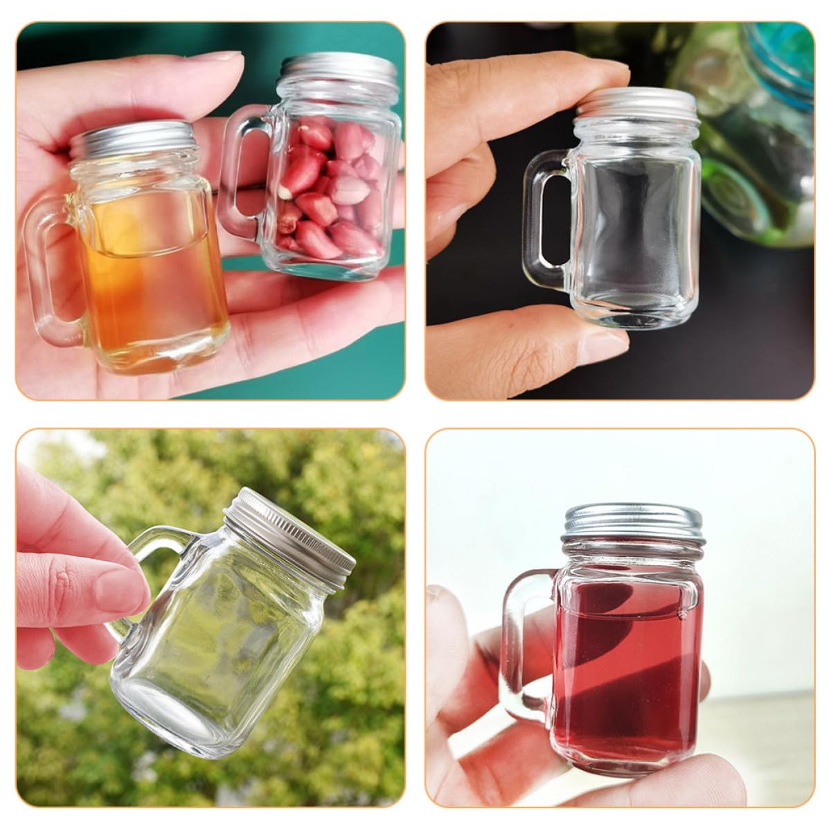 ORFOFE 16 Stück Kleine Parfümflasche aus Glas 60ml mit Aluminiumgriff