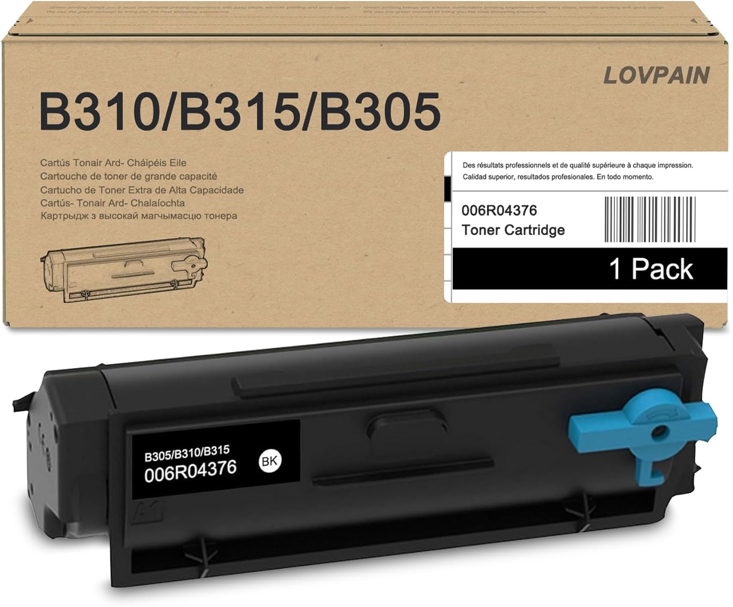 B315/B310 Black Toner Cartridge (1-Pack) - Compatible 006R04376 Black Toner Cartridge Replacement for Xerox B310 B305 B315 Printer