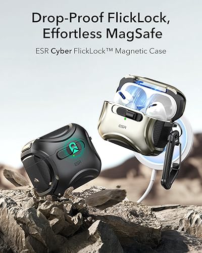 Miniatura 3 de ESR Funda para AirPods Pro 2 (202320222019, 21 generación), compatible con AirPods Pro de 2 generación (cable USB-CLightning), MagSafe, bloqueo a