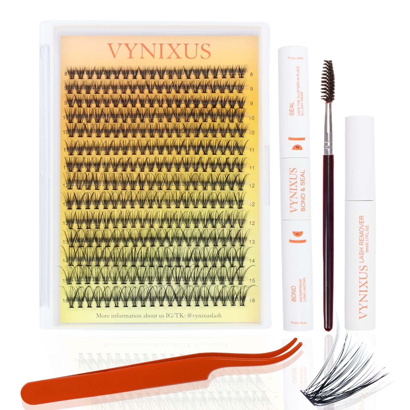 DIY Lash Cluster Extension Kit with Bond, Seal, Remover and Tools