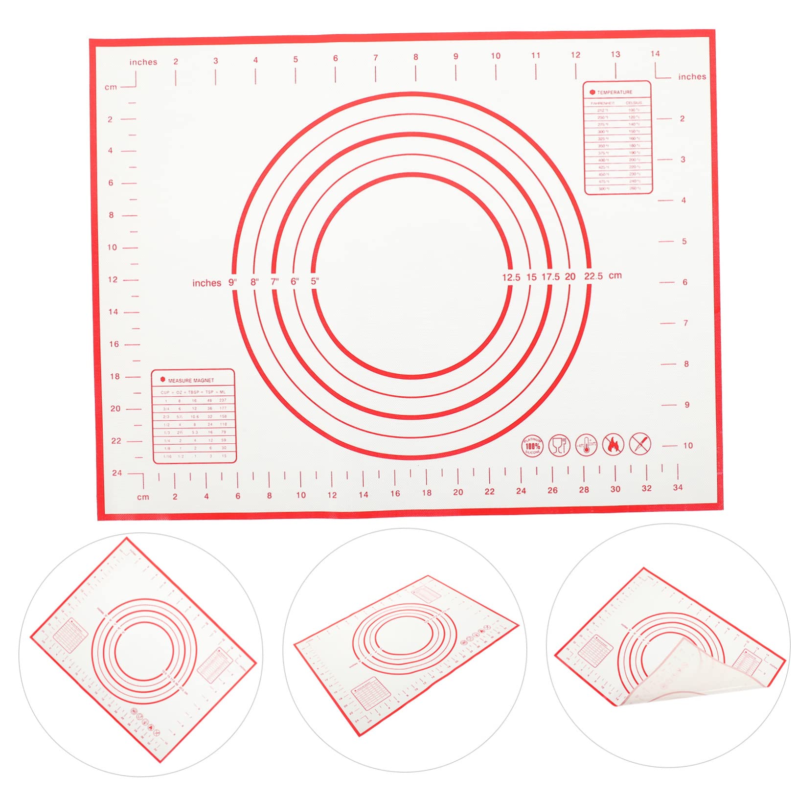 Alipis 6piezas Tapete De Silicona Antiadherente Para Hornear Mat De Pastelería Para Masa Para Cookies Pizza y Pan Resistente y Fácil De Limpiar