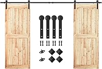 Vista 16 de SMARTSTANDARD Kit de herrajes para puerta corrediza de granero de doble puerta resistente de 5 pies, suave y silencioso, fácil de instalar, incluye
