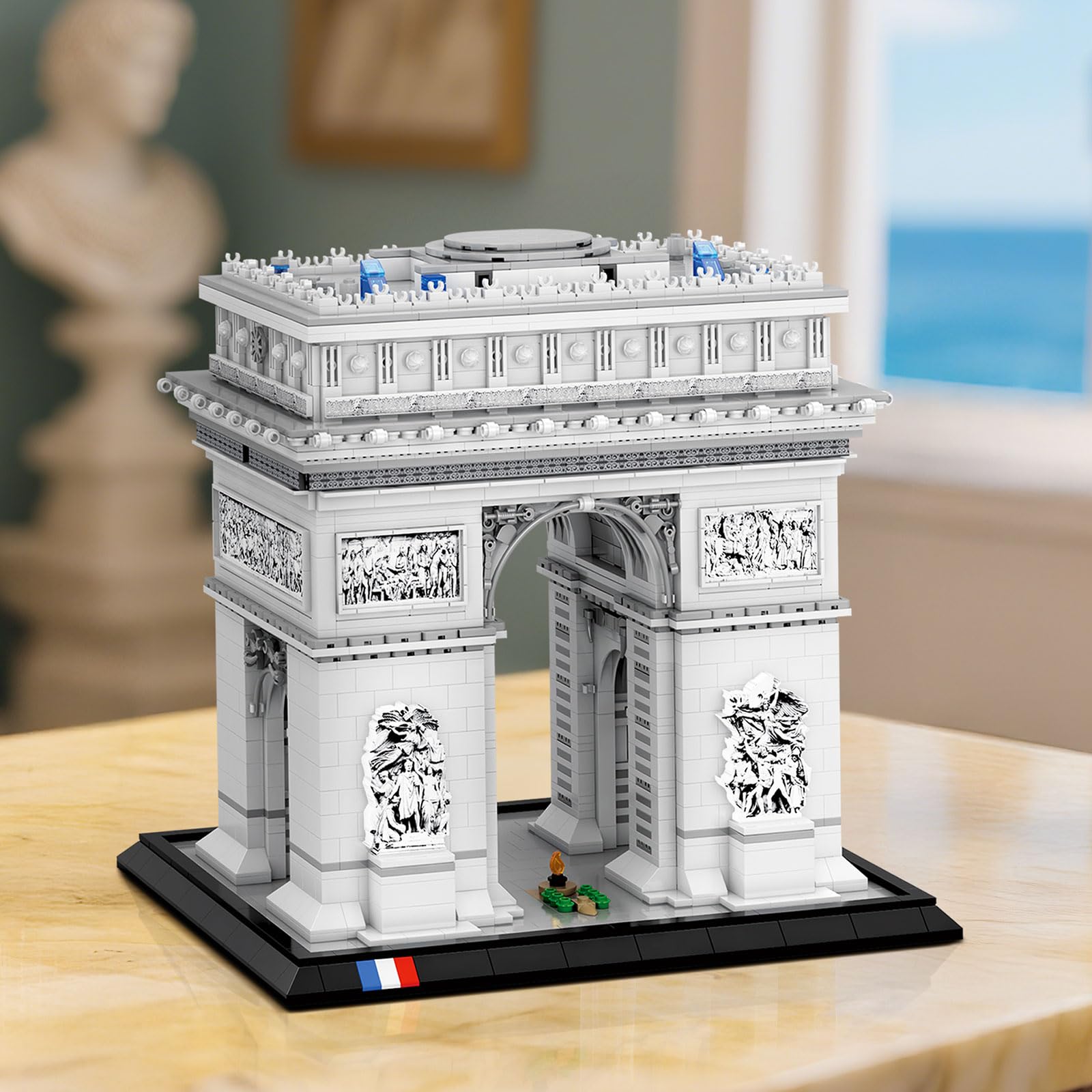 Reobrix Arc de Triomphe Bausatz für Erwachsene 66024, Frankreichs Pariser Wahrzeichens Bauset Set, DIY Konstruktionsspielzeug Sammlerstück & Geschenk für Architektur Enthusiasten（3395 Teile）