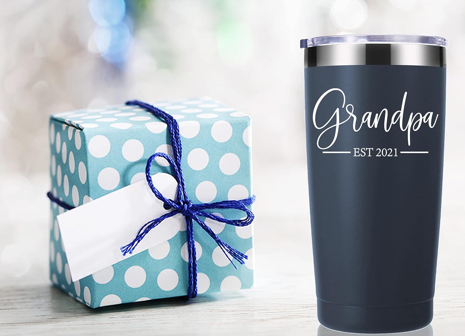 Exclusive Discount 80% Offer Grandpa Est. 2021 20 OZ Tumbler.First Time Grandfather,Grandpa to Be,New Grandpa,Newborn Gifts.Birthday,Christmas Gifts for New Grandfather,Husband,Men Travel Mug(Black)