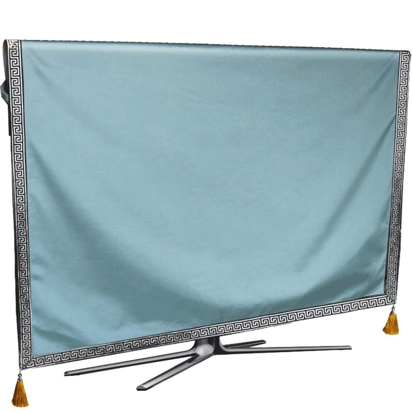 Funda de TV azul de 50 pulgadas, resistente a la intemperie y al polvo, cubierta antipolvo y camino de mesa, cojines elegantes para protección de mesa de comedor