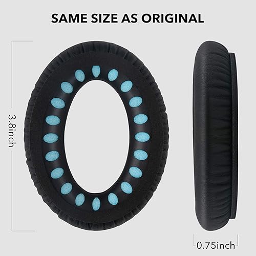 Miniatura 4 de Almohadillas de repuesto para auriculares Bose Quiet Comfort 35 compatibles con auriculares Bose QC 3535 II hechos de espuma viscoelástica de piel