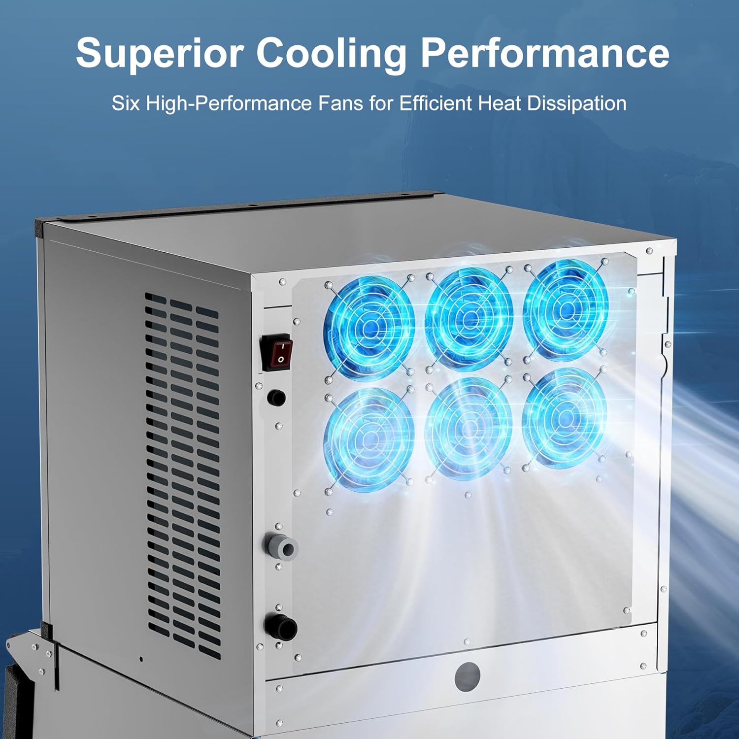 COTLIN Commercial Ice Maker, 550LBS/24H with 350LBS Storage, Commercial Ice Machine with Self-Cleaning, Ice Ready in 5–15 Min, Timing Function, Ice Thickness Adjustment, Stainless Steel, ETL Approval