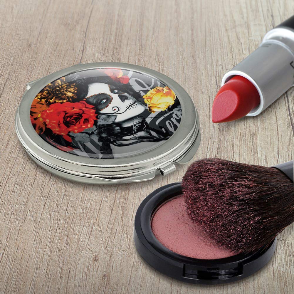 GRAPHICS & MORE Dia de los Muertos Day of The Dead Woman Tattoo Compact Travel Purse Handbag Makeup Mirror