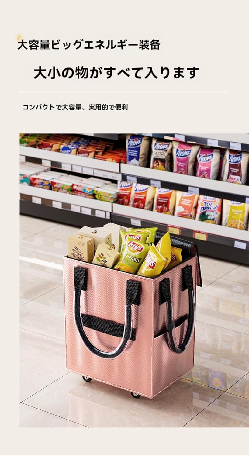 Flood Forceローラースケートショッピングバッグロングハンドル折りたたみ式収納トロリー荷物アウトドア出張ショッピングトロリー