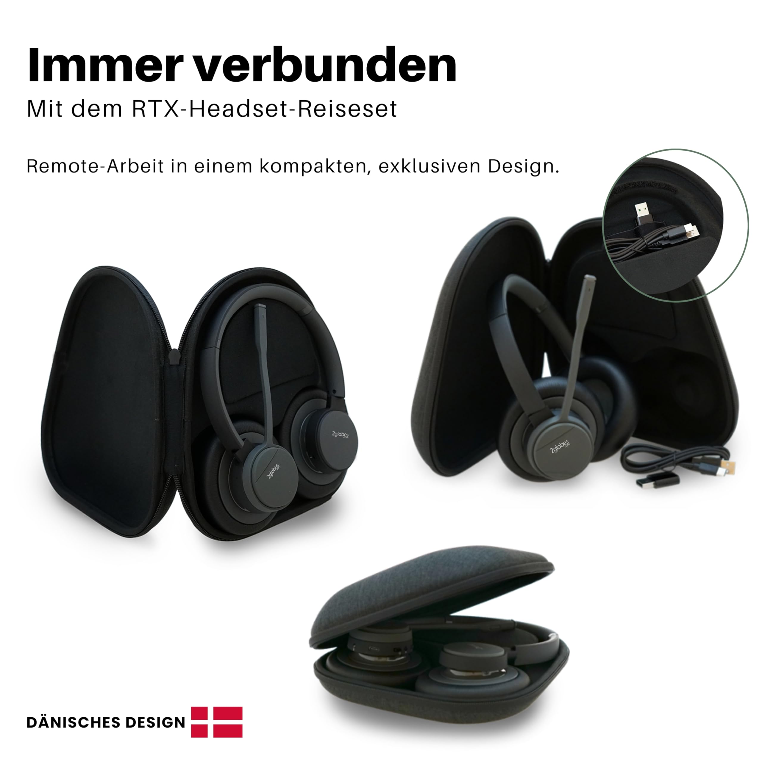 Hybrid X.5: Cuffia professionale DECT e Bluetooth con ANC/ENC – Auricolare wireless con base di ricarica e dongle – Ideale per ufficio, PC e call center