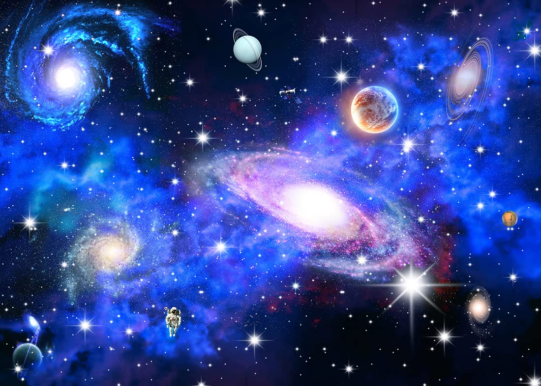 Rsuuinu Telón De Fondo Del Espacio Exterior Universo Tierra Planeta Galaxia Estrellas Aventura Fiesta De Cumpleaños Decoración De Mesa De Pastel Para Niños Niños Suministros Pancarta Sesión De Fotos