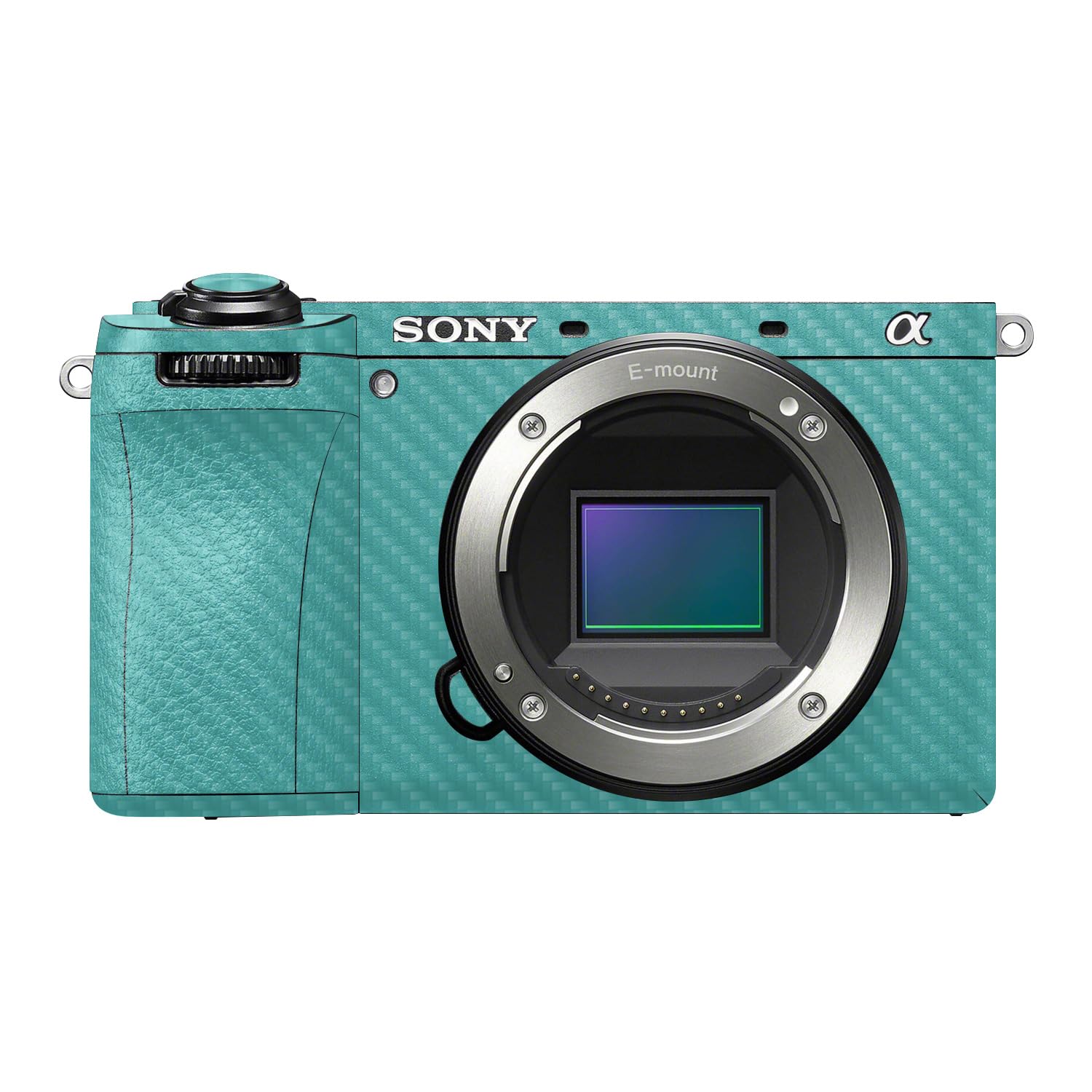 Carbon Fiber Camera Skin Compatible with Sony A6700 Mirrorless Camera (2023) - Solid Turquoise - Premium 3M Vinyl Protective Wrap Decal Cover - Easy to Apply | Crafted in the USA by MightySkins