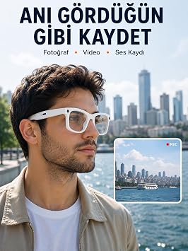 3 Lensli Kameral  Ak ll  G zl k AI Sesli Asistan  eviri Bluetooth G r me M zik Foto raf Video Kay t  zellikli