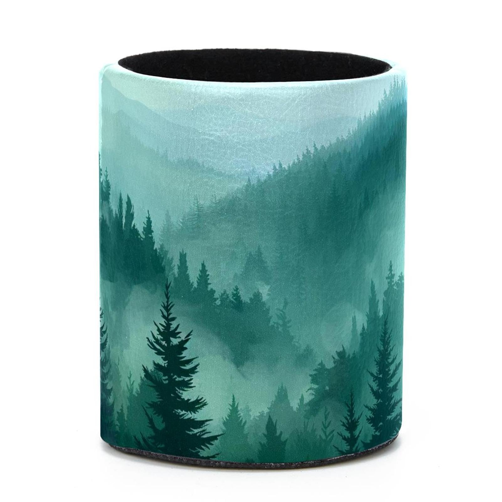VAPOKF Round Pencil Holders for Desk, Cloud Pine Forest Pen Holders Pen Pot Makeup Brushes Storage Desktop Stationery Supplies Organiser for Home Office
