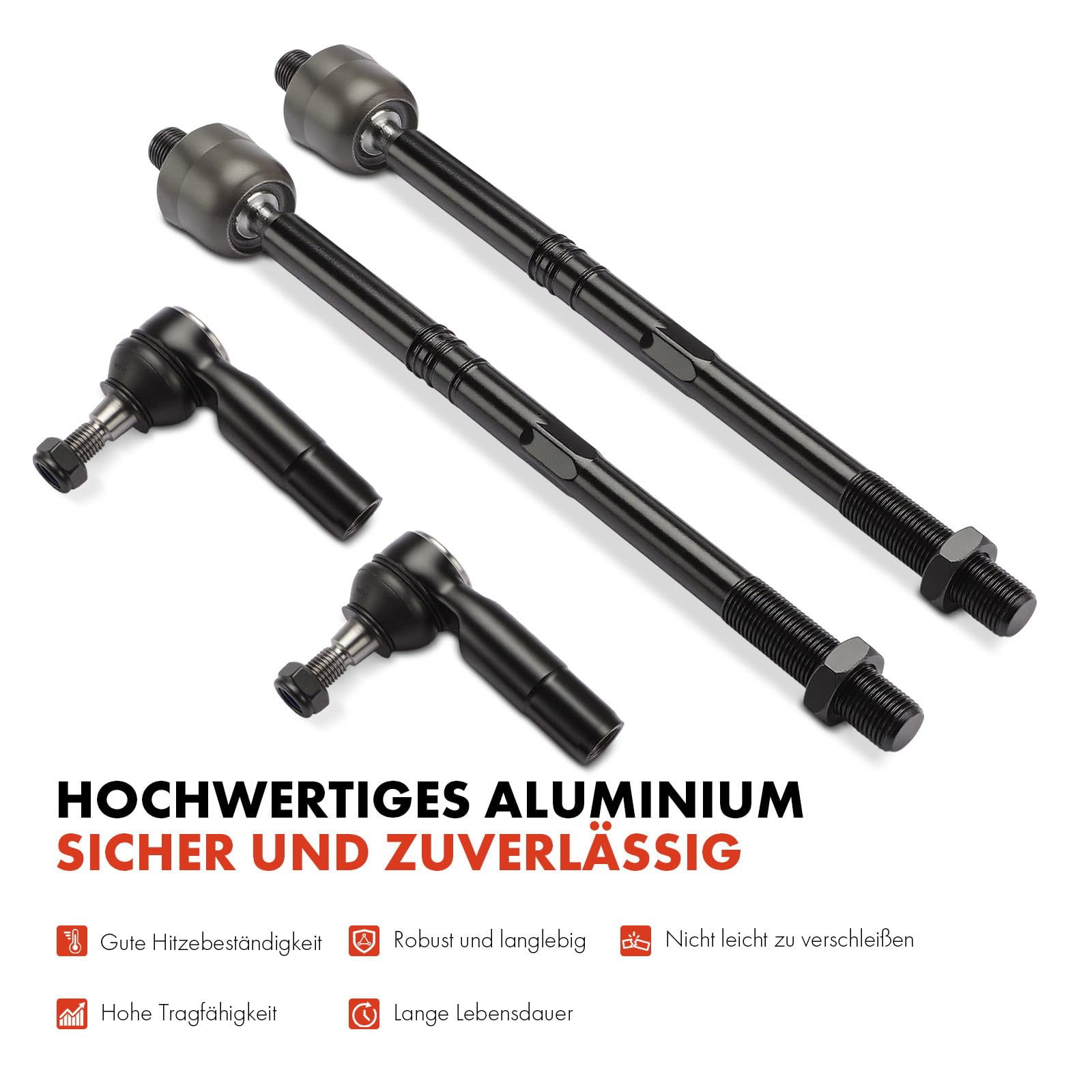 Frankberg 2x Embouts de biellette de direction + 2x Biellette de direction | MS10624; Compatible avec: Altea XL 5P5 5P8, O.c.t.a.v.i.a III 5E3 NL3 NR3, CC 358, Golf Plus 521 5M1
