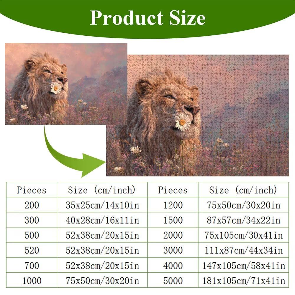 4000 Pezzi Puzzle Adulti - Leone & Margherita - Fabbricazione in Legno Robusto (Forma Classica) - Decorazione Murale con Poster - Prodotto Riservato ad Adulti e 14 Anni in Su (147x105cm) P3#468
