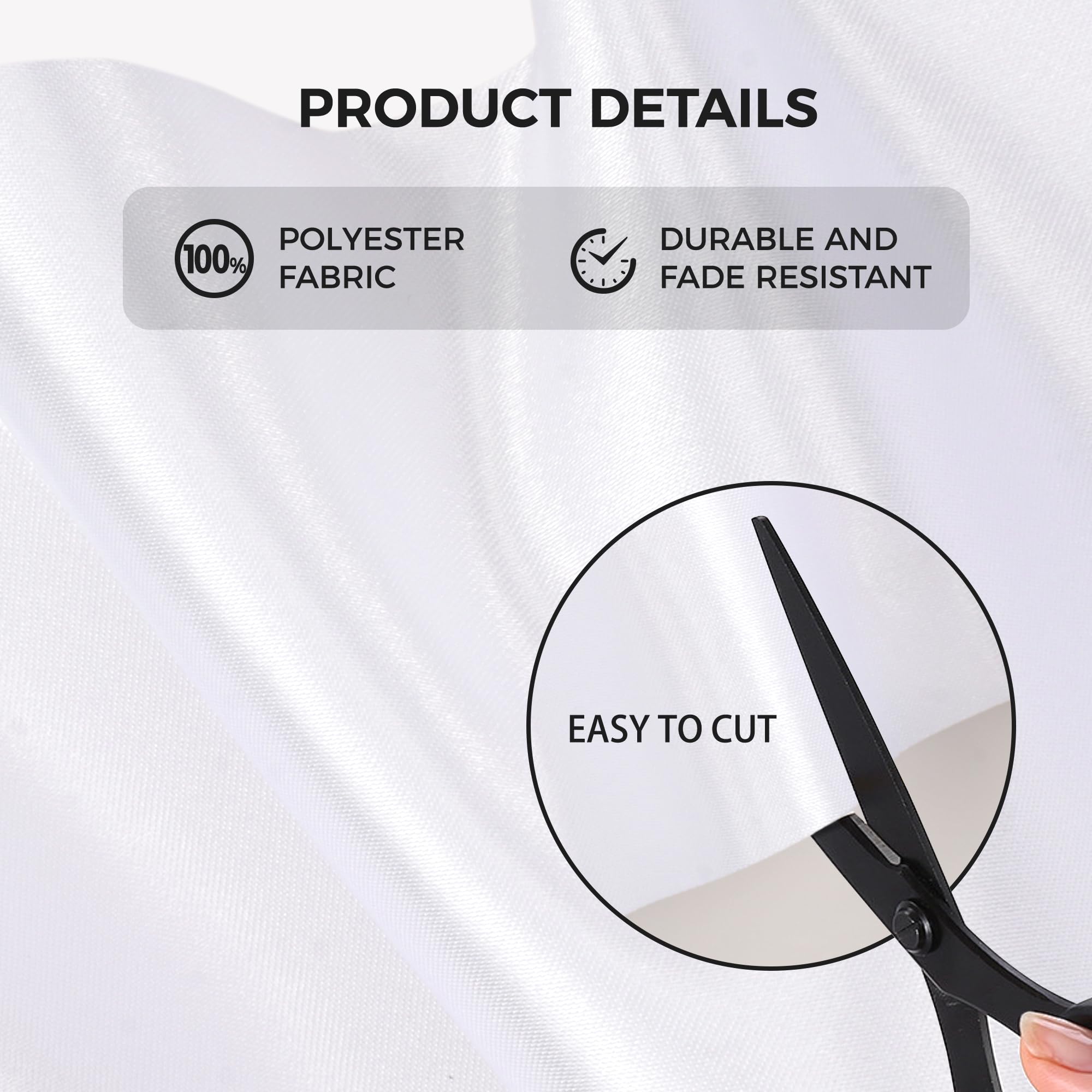 Kryvus White Satin Ribbon, 100mm x 20M Wide White Ribbon, Solid Large Ribbons for Cutting Ceremony Grand Opening - Image 3