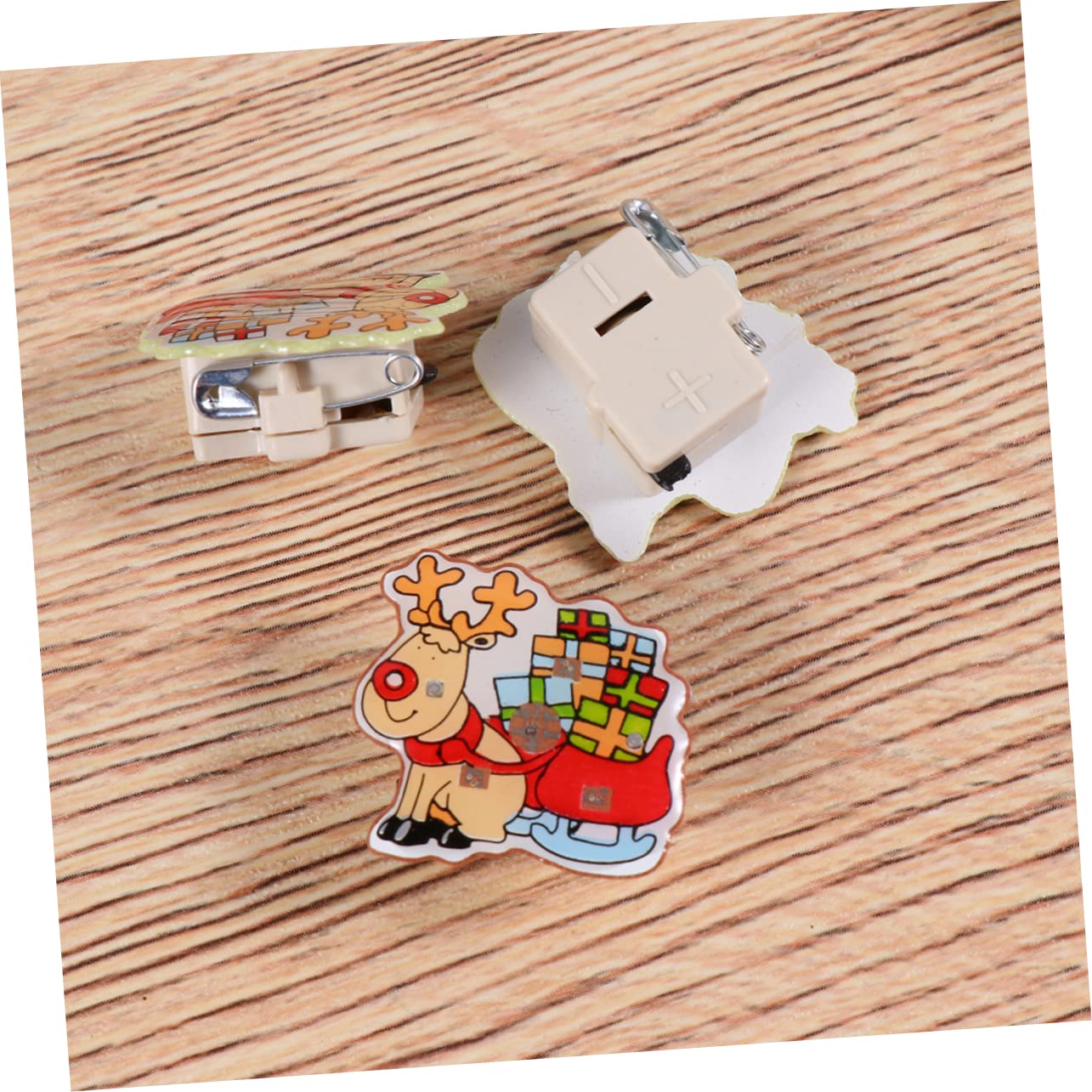 75 Piezas broches de brillo de navidad insignias de navidad broche de Papá Noel iluminar broches led lights lamparas led ramillete de joyas de navidad alfileres de esmalte luminoso
