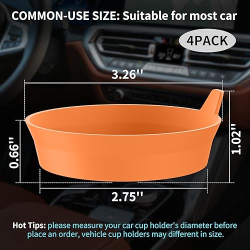 Miniatura 2 de ME.FAN Portavasos para automóvil (paquete de 4) tapetes de silicona para tazas, accesorios interiores universales antideslizantes para empotrar,
