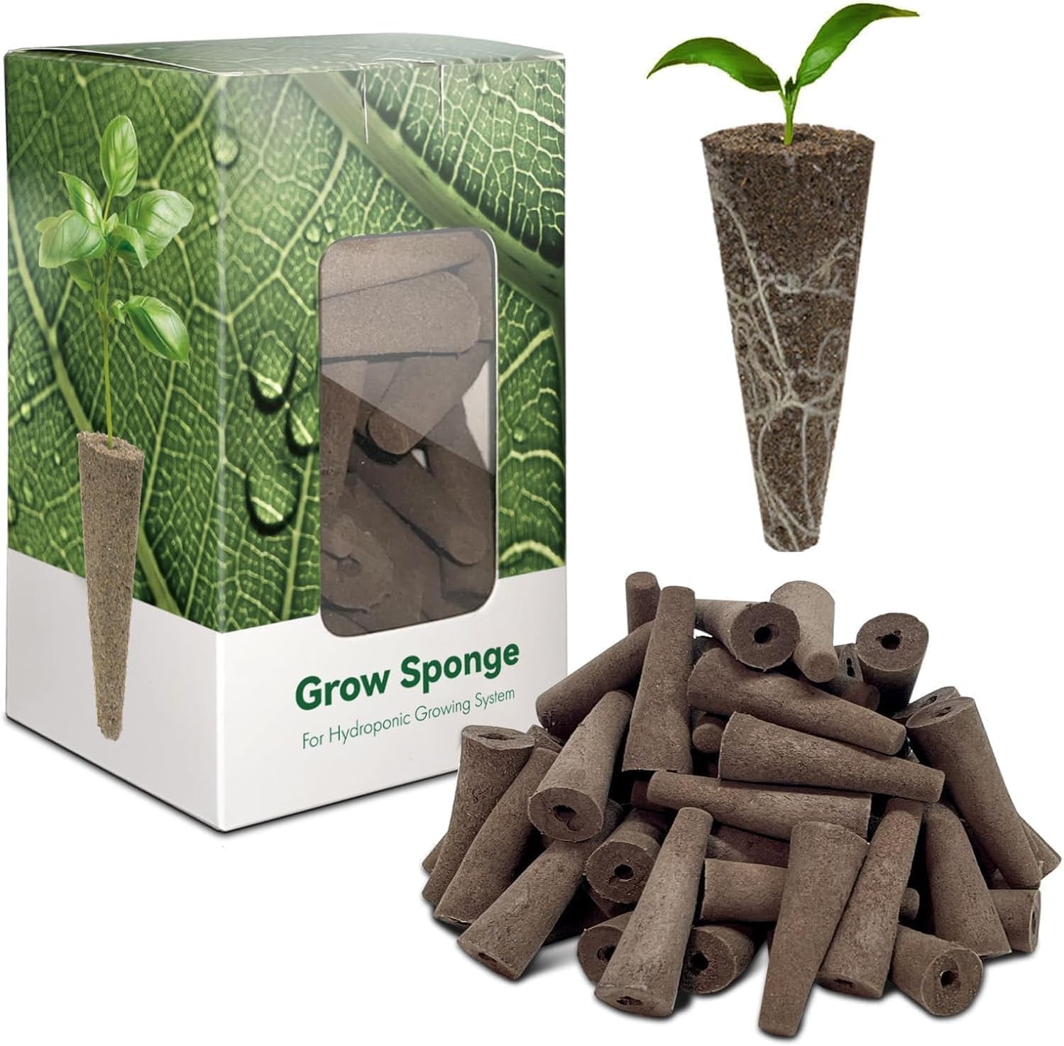 LYKOCLEAN 50 Pack Grow Sponges, Replacement Seed Pods Root