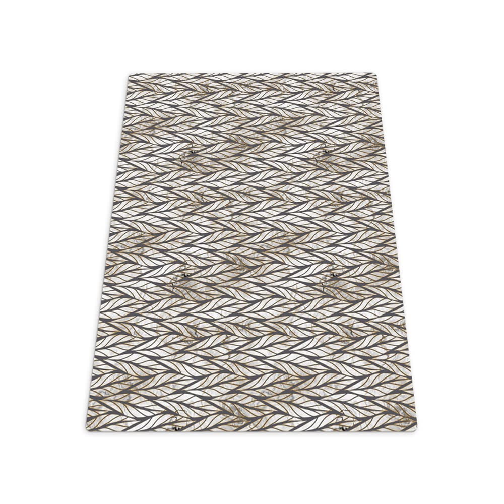 Tapis de protection vinyle 100x70 cm motif plantes en marbre pour sous chaise gaming