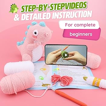 The Woobles Beginners Crochet Kit With Easy Peasy Yarn As Seen On Shark Tank Crochet Kit For Beginners With Step By Step Video Tutorials Bj%c3%b8rn The Narwhal