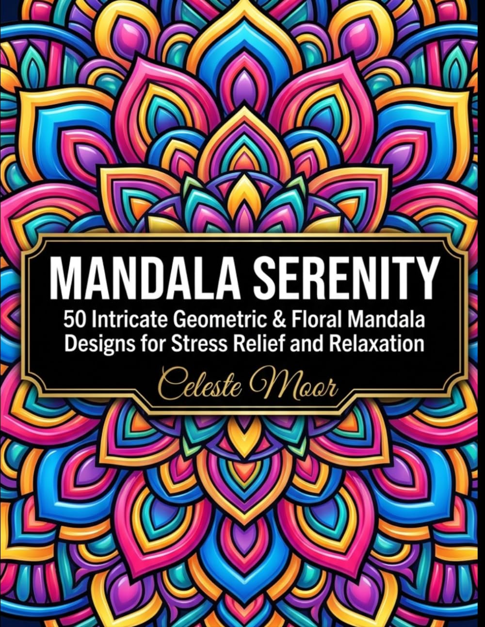 Mandala Serenity: An Adult Coloring Book: 50 Intricate Geometric & Floral Mandala Designs for Stress Relief and Relaxation