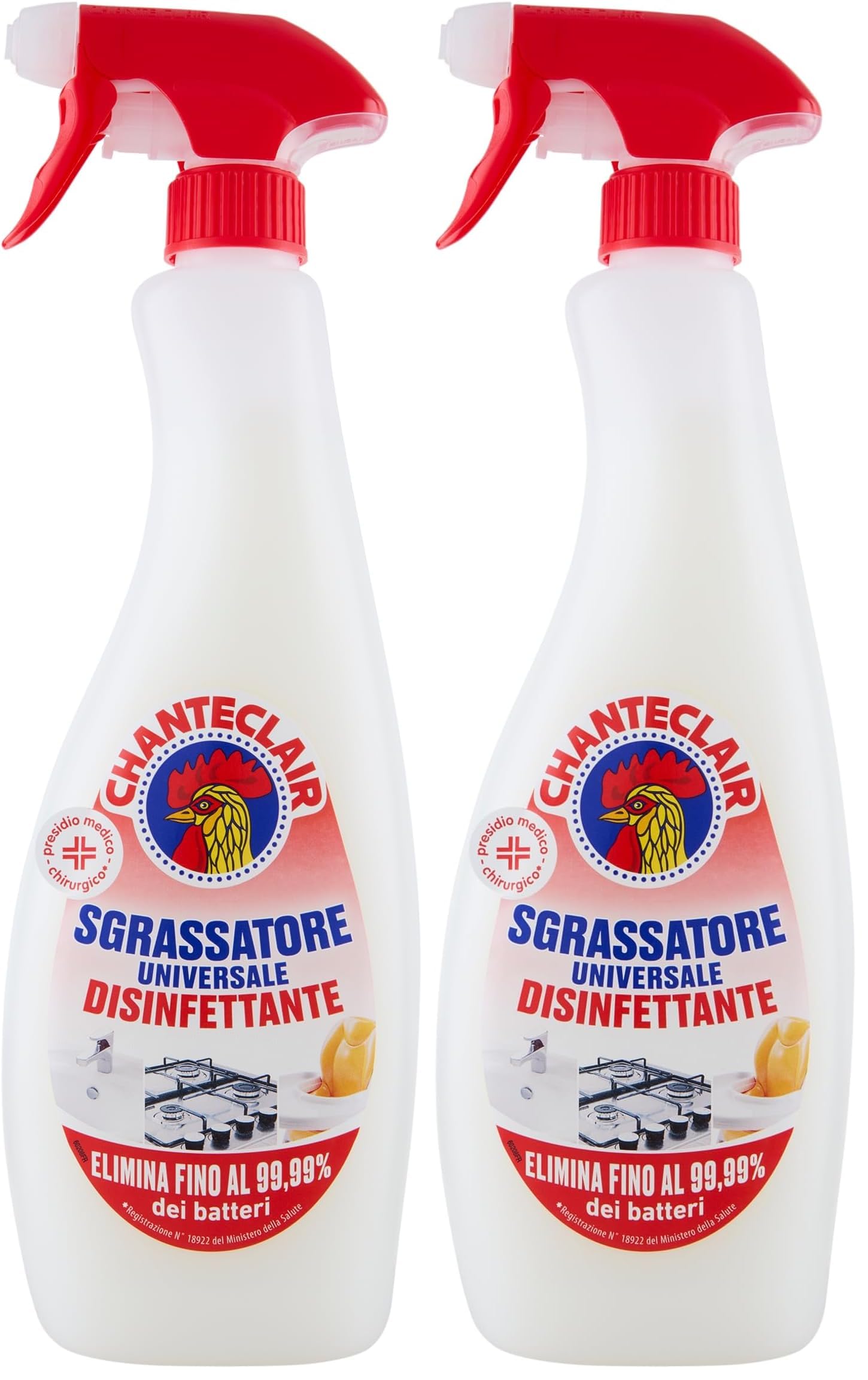 Sgrassatore Universale Chanteclair Disinfettante Spray, 750ml (Confezione da 2)