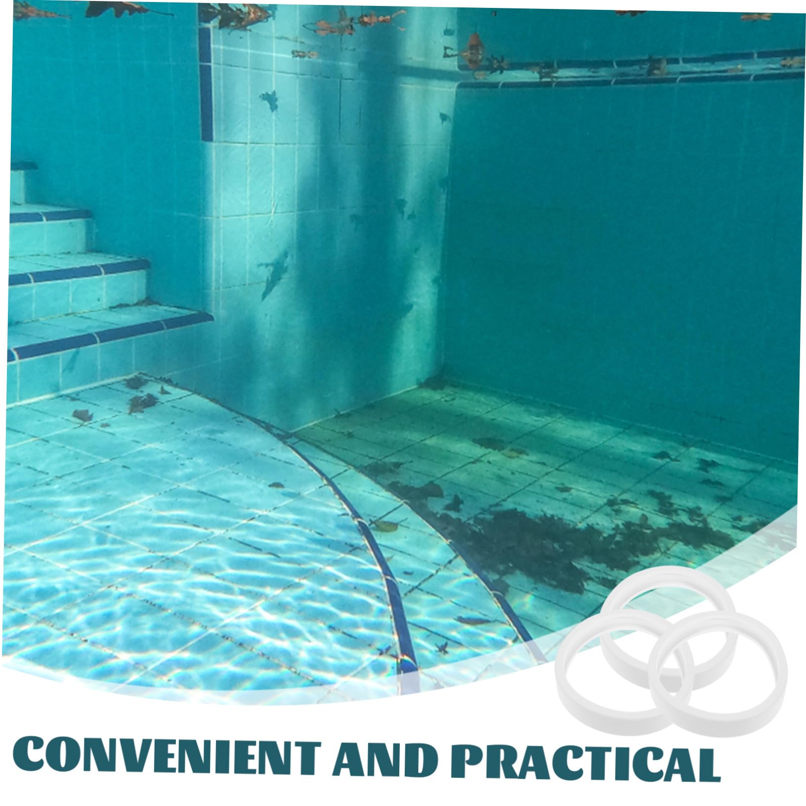 FUNOMOCYA 3pcs Swimming Pool Cleaner tyre White Inflatable tire Cleaner Cleaning Machine Clean Leash Pool Cleaner Supplies Supplies Pool tire Replacement Parts