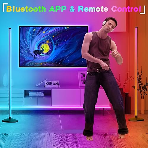 Miniatura 3 de Lámpara de pie de esquina, lámpara de esquina LED RGB inteligente con foco, lámpara de pie LED que cambia de 16 millones de colores con aplicación y