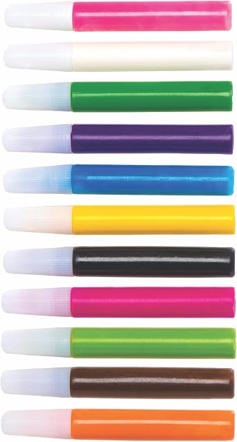 Baker Ross Creativity Pack of Suncatcher paint pens, Fun Plastic Designs for Children to Colour In and Decorate (12 Pack), AT943